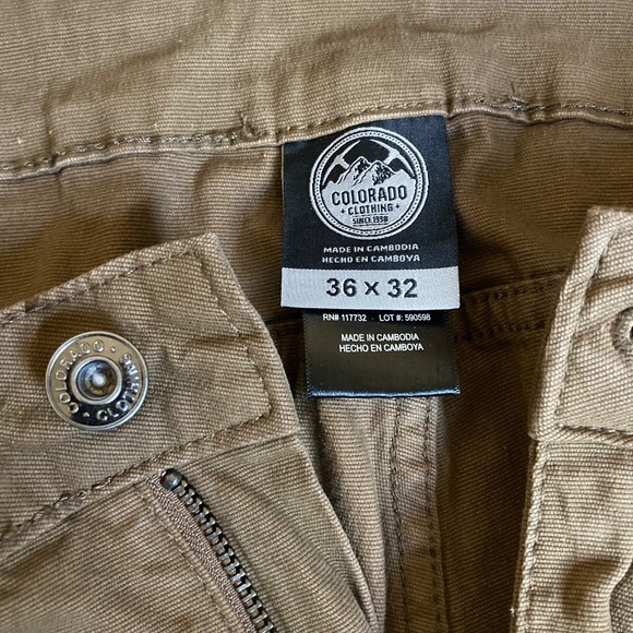 Colorado Clothing Canvas Pant Khaki Brown Men's Size 36 x 29 - Picture 9 of 16
